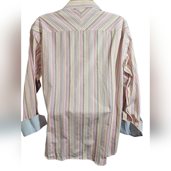 Ted Baker Long Sleeve Dress Shirt Pastel Striped 16 Large - Picture 2 of 8